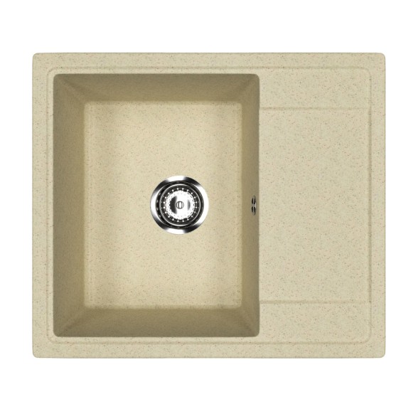 Мойкa ML-GMU05 УЛЬТРА с крылом, бежевый камень, 575*495 мм (глуб. чаши 190) - 00-001415 