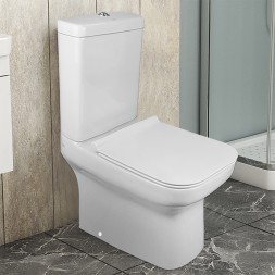 Унитаз-компакт Creo Ceramique ARLES 650х370х820 напольный, безободковый, в комплекте с сиденьем микролифт (AS1003+AS1002R)