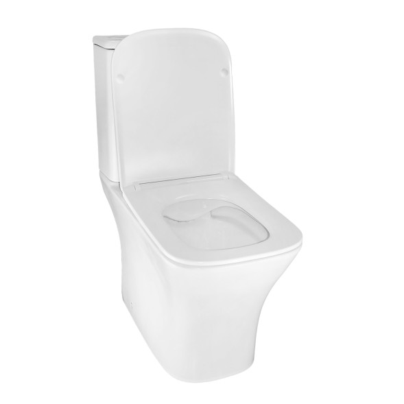 Унитаз-компакт Azario Kashmir 340х650х770 напольный, безободковый, в комплекте с быстросъемным сиденьем микролифт (AZ-9143S)