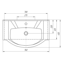 Раковина накладная &amp;quot;Элеганс-75&amp;quot; белая (Kirovit) - 4620008197371 
