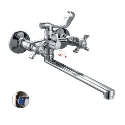 Смеситель для ванны и раковины 1/2 кер HB2124 HAIBA картридж перекл L-нос - HB2124 