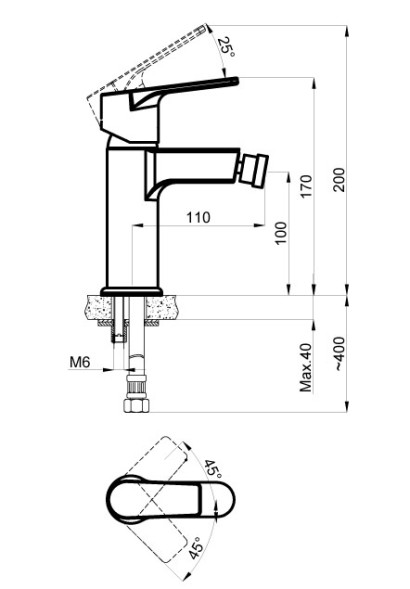 Смеситель AZARIO TREYA для биде, хром (AZ-15686601)