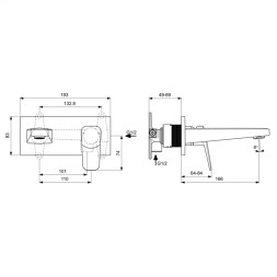 Смеситель для раковины Ideal Standard CERAPLAN встраиваемый, черный матовый (BD244XG)