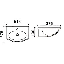 Раковина Azario 51,5х37,5х13 подвесная, белая (AZ-405)