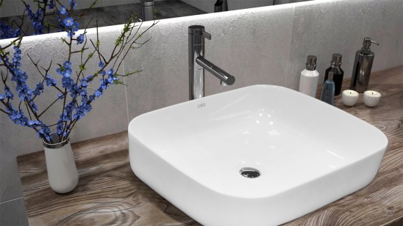 Раковина-чаша Creo Ceramique 500х400х140 накладная, прямоугольная, керамика, белый глянцевый (PU4200)