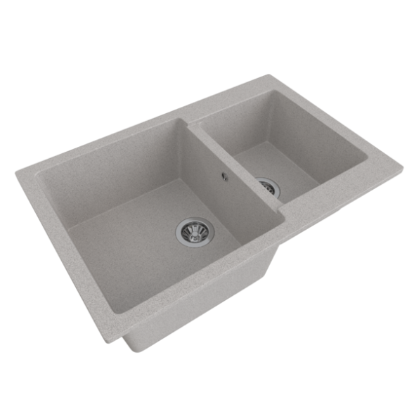 Мойка ML-GMS13 СТАНДАРТ двухчашевая, светло-серый (310), 767*502*190мм - 00-00003522 