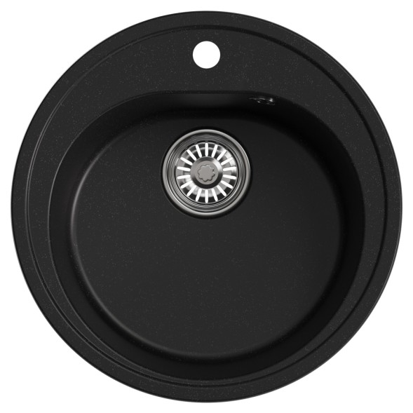 Мойкa ML-GM11 КОМФОРТ круглая, ультра-черная (344), 500мм (глуб. чаши 180) - 00-00009310 