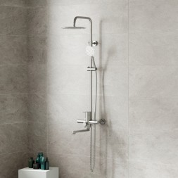 Душевая система 35к MIXLINE MLSS32-06 "Stainless" излив лейка 3 поз.+лейка"Тропический душ" НЕРЖ - MLSS32-06