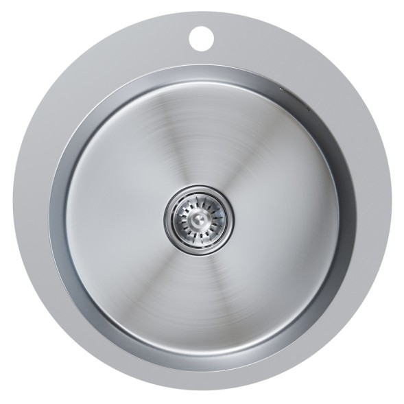 Мойка настол.монтаж D50 (3,0) вып 3 1/2 круглая  MIXLINE PRO 20см с сифоном (сатин) - 554768 