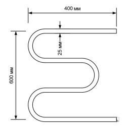 Полотенцесушитель электрический М 60x40 (кнопочный выкл, 184 Вт) ZOX - 541706 