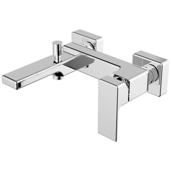 Смеситель для ванны и душа Azario BLAKE с ручным душем, керамический картридж, хром (AZ-VBT238205C)