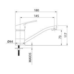 Смеситель для раковины 35к Milardo SIMSBR0M01 &amp;quot;Simp&amp;quot; пов излив ХРОМ - SIMSBR0M01 