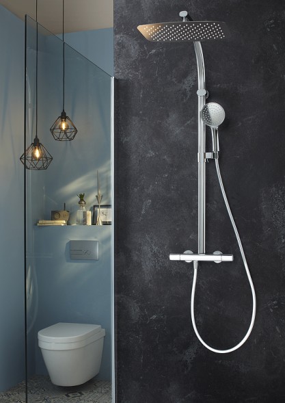 Душевая колонна Jacob Delafon Talan термостатический картридж, хром (E20642-CP)