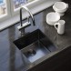 Мойка подст.монтаж 45х45 (3,0) вып 3 1/2  MIXLINE PRO 20см с сифоном (черный графит) - 547226 