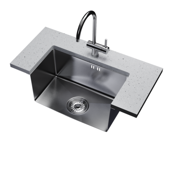 Мойка подст.монтаж 45х45 (3,0) вып 3 1/2  MIXLINE PRO 20см с сифоном (черный графит) - 547226 