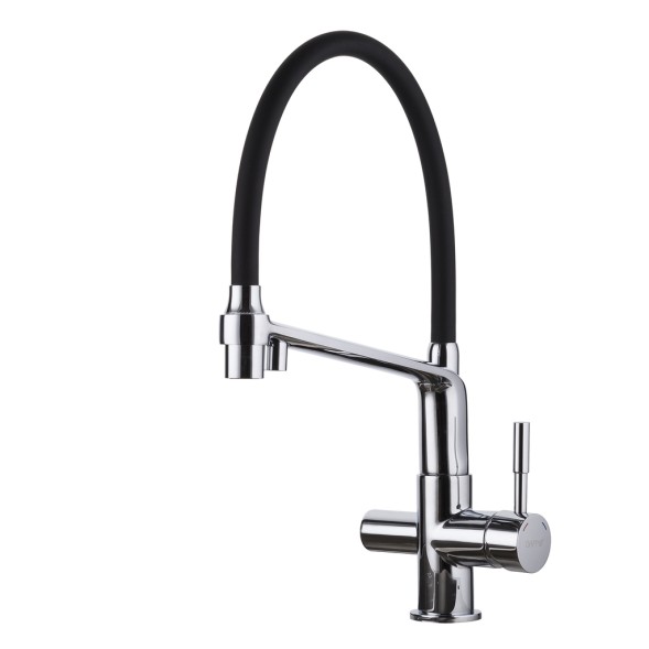 Смеситель для кухни 35к G4398-7 GAPPO гиб. излив, с вых. для пит. фильтра, ЧЕРНЫЙ-хром - G4398-7 