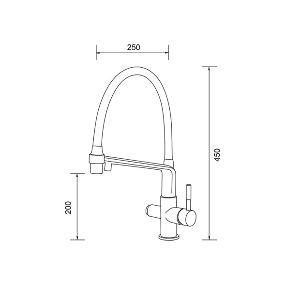 Смеситель для кухни 35к G4398-7 GAPPO гиб. излив, с вых. для пит. фильтра, ЧЕРНЫЙ-хром - G4398-7 
