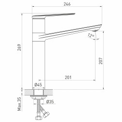 Смеситель для раковины 35k MIXLINE ML25-042 "Real" высокий излив - ML25-042
