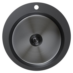 Мойка настол.монтаж D50 (3,0) вып 3 1/2 круглая  MIXLINE PRO 20см с сифоном (черный графит) - 554770 