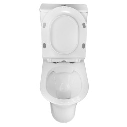 Унитаз-компакт Azario FRETTA ROUND 650х340х770 напольный, безободковый, со смывным механизмом Geberit, бачком и сиденьем микролифт (AZ-1217 + AZ-1216-G)