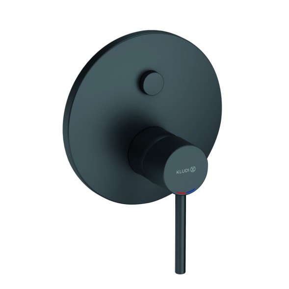 Смеситель для ванны и душа KLUDI BOZZ встраиваемый, внешняя часть с автоматическим переключателем воды PUSH&amp;amp;SWITCH, черный матовый (386593976)