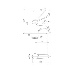 Смеситель для раковины 40к ПРОФСАН ПСМ-740-055 &amp;quot;МЕДИК&amp;quot; п/гайку, без подв. медиц. ХРОМ - PSM-740-055 