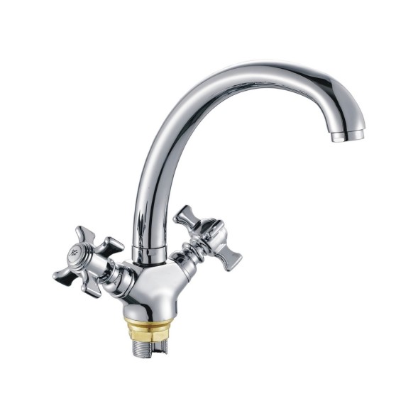 Смеситель для кухни 1/2 кер CN4724 CRON высокий пов. излив, п/гайку, ХРОМ - CN4724 