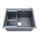 Кухонная мойка AZARIO NICOLE (500*500*220) нержавеющая сталь серая (сифон, диспенсер,коландер) (AZG5050N)
