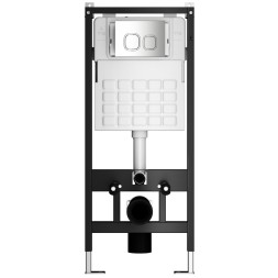 Система инсталляции WAVE, двухрежимная квадратная кнопка A3 хром, ПНЕВМАТИКА - 552521 