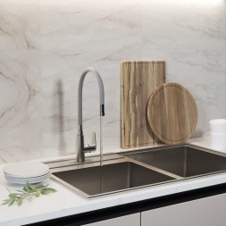 Излив для см кухня ГИБКИЙ серый (для смесителей MIXLINE MLSS36-09) -  