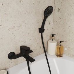 Смеситель для ванны 35к Milardo AZUBL00M02 &amp;quot;Azure&amp;quot; с душ. аксессуарами, ЧЕРНЫЙ хром - AZUBL00M02 