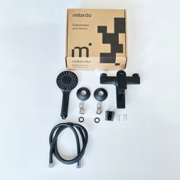 Смеситель для ванны 35к Milardo AZUBL00M02 &amp;quot;Azure&amp;quot; с душ. аксессуарами, ЧЕРНЫЙ хром - AZUBL00M02 