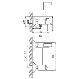 Смеситель с гигиеническим душем 35к HB5510 HAIBA - HB5510 