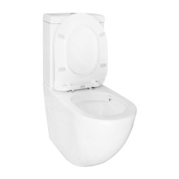 Унитаз-компакт Azario Renda 615х365х840 напольный, безободковый,  в комплекте с арматурой, сиденье микролифт, белый (AZ-8693)