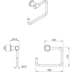 Держатель туалетной бумаги AZARIO Форни без крышки, хром (AZ-88310A)