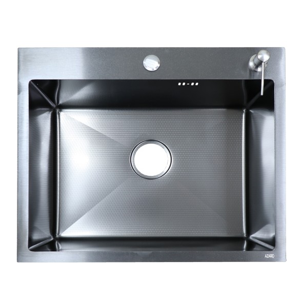 Кухонная мойка AZARIO NICOLE (500*500*220) нержавеющая сталь черная соты (сифон, диспенсер,коландер) (AZB5050H)