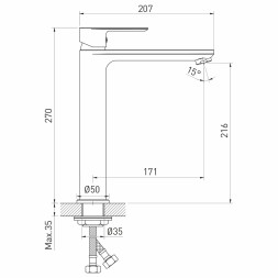 Смеситель для раковины 35k MIXLINE ML26-042 "Life" высокий излив - ML26-042