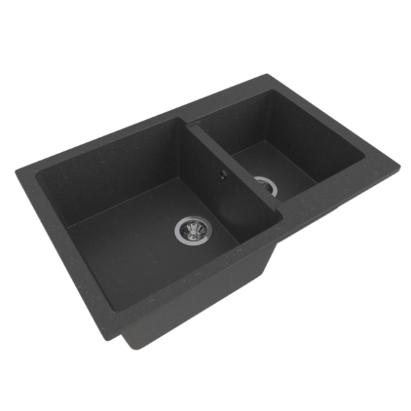 Мойка ML-GMS13 СТАНДАРТ двухчашевая, черный (308), 767*502*190мм - 00-00003523 