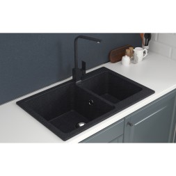 Мойка ML-GMS13 СТАНДАРТ двухчашевая, черный (308), 767*502*190мм - 00-00003523