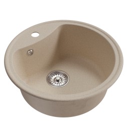 Мойкa ML-GM09 КОМФОРТ круглая, бежевая (328), 510 мм (глуб. чаши 190) - 00-00009281 