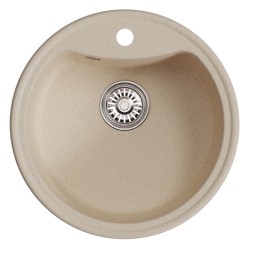 Мойкa ML-GM09 КОМФОРТ круглая, бежевая (328), 510 мм (глуб. чаши 190) - 00-00009281 
