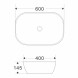 Раковина накладная на столешницу WAVE Slim 600*400*145 ш*г*в без перелива,белый,прямоуг - 552549 