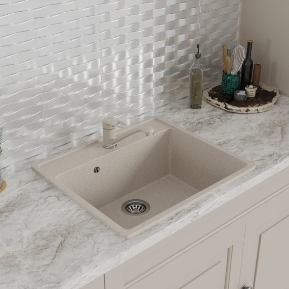 Мойка ML-GMS21 СТАНДАРТ прямоугольная, бежевый (328), 565*505*200мм - 00-00002342 