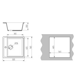 Мойка ML-GMS21 СТАНДАРТ прямоугольная, бежевый (328), 565*505*200мм - 00-00002342 