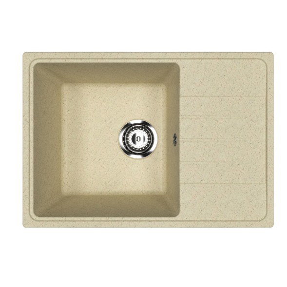 Мойкa ML-GMU06 УЛЬТРА с крылом, бежевый камень, 600*420 мм (глуб. чаши 170) - 00-001419 