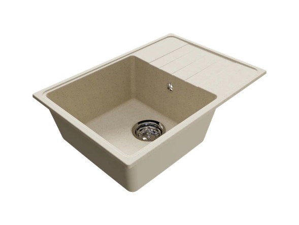 Мойкa ML-GMU06 УЛЬТРА с крылом, бежевый камень, 600*420 мм (глуб. чаши 170) - 00-001419 