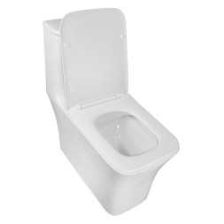 Унитаз-моноблок AZARIO GRESSA 705х370х760 напольный, безободковый, в комплекте с сиденьем дюропласт микролифт, белый (AZ-1111)