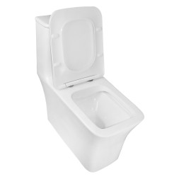 Унитаз-моноблок AZARIO GRESSA 705х370х760 напольный, безободковый, в комплекте с сиденьем дюропласт микролифт, белый (AZ-1111)