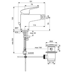 Ceraflex смеситель Ideal Standard B1718AA для биде