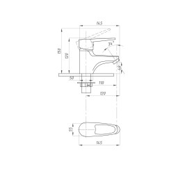 Смеситель для раковины 40к ПРОФСАН ПСМ-740-084 &amp;quot;ЕВРО&amp;quot; литой, п/гайку, без подводки, ХРОМ - PSM-740-084 